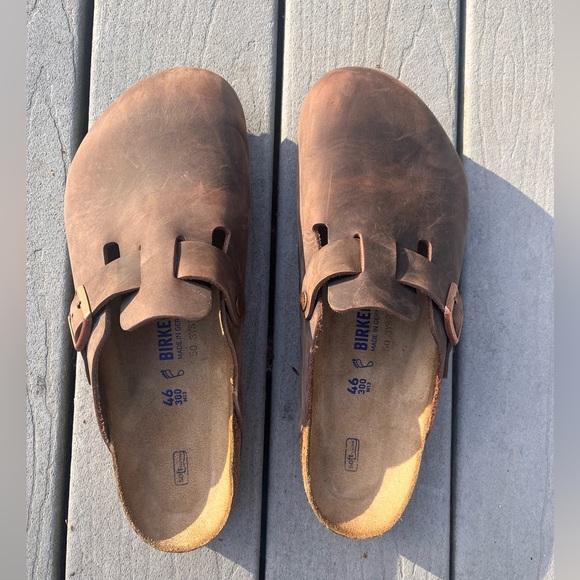 Birkenstock Boston Oiled Leather Clogs color “Habana” Size 46 M13 Soft Footbed - Picture 1 of 11